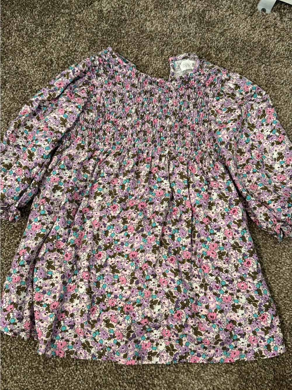 Zara Floral Smocked Girls Dress